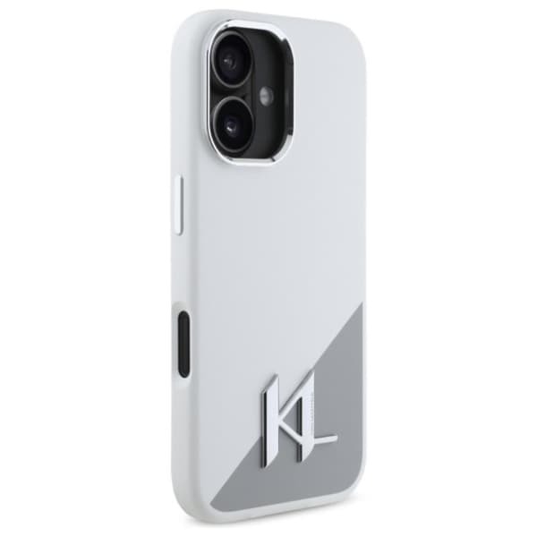 Karl Lagerfeld Silikon Shadow Metal Initial MagSafe - iPhone 16-skal (vitt)