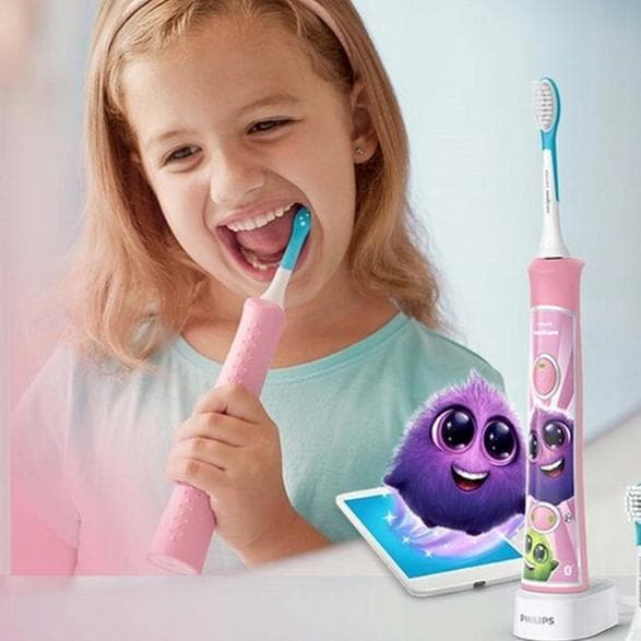 Philips Sonicare HX6352/42 lapsille – Vaaleanpunainen Sonic-hammasharja Bluetoothilla