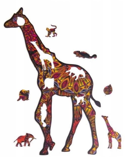 TRÆPUSLESPIL MED PLETTET GIRAFF PuA3-00732