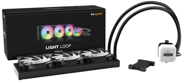 BE QUIET! Light Loop 360 mm:n vesijäähdytin, jossa on 3 tuuletinta
