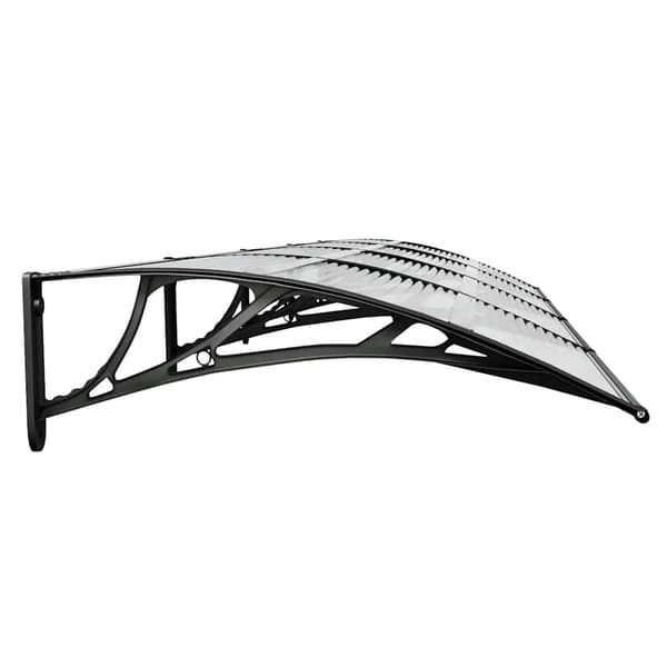 vidaXL dørmarkise sort og transparent 350x75 cm polycarbonat