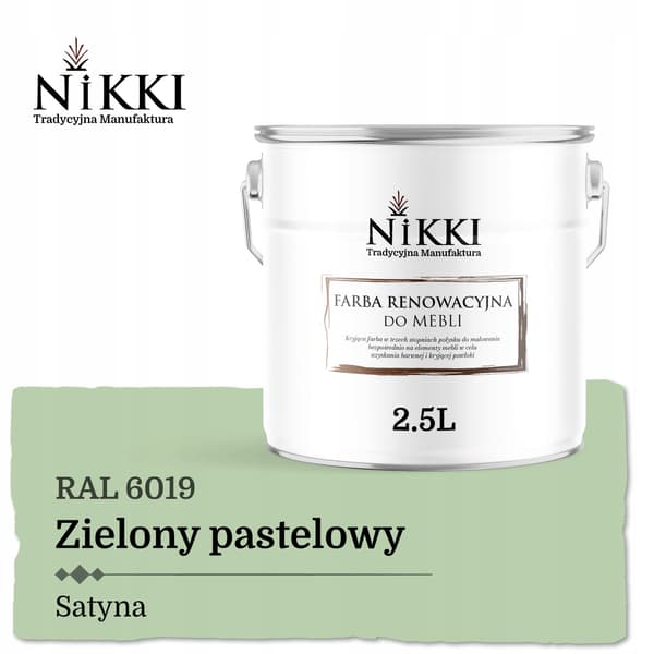 Färg för köksfronter grön pastell RAL6019 satin 2,5L