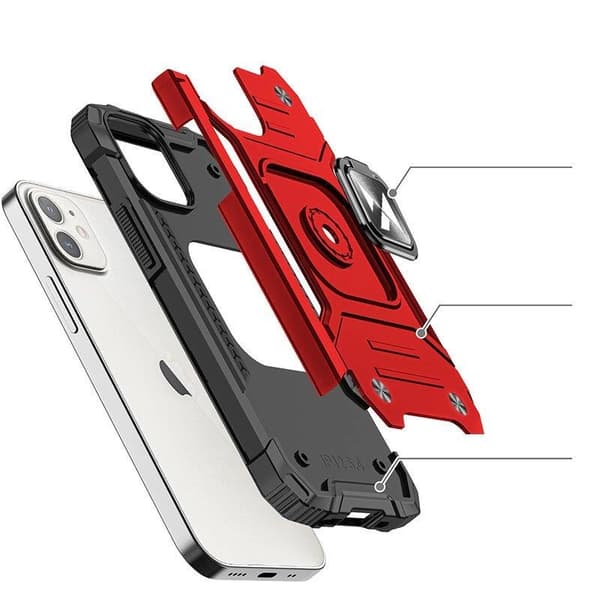 Wozinsky Ring Armor iPhone 14 Plus Armored Cover Magnetisk Holder Ring Rød