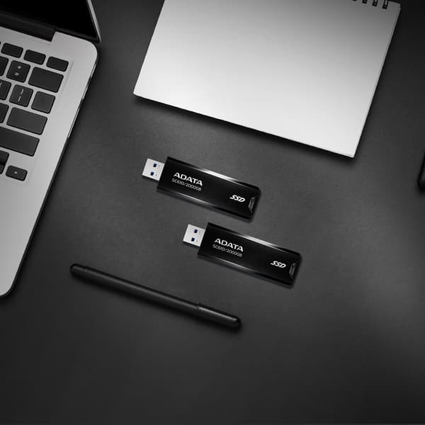 ADATA SC610 SSD 500GB Sort, USB 3.2, 550MB/s