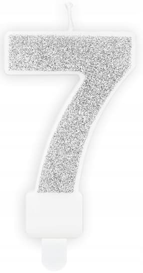 Nummer 7 lys sølv, 1 stk.