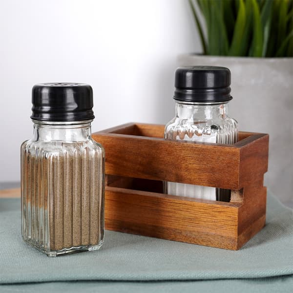 Salt- och pepparkar med stativ 3 delar