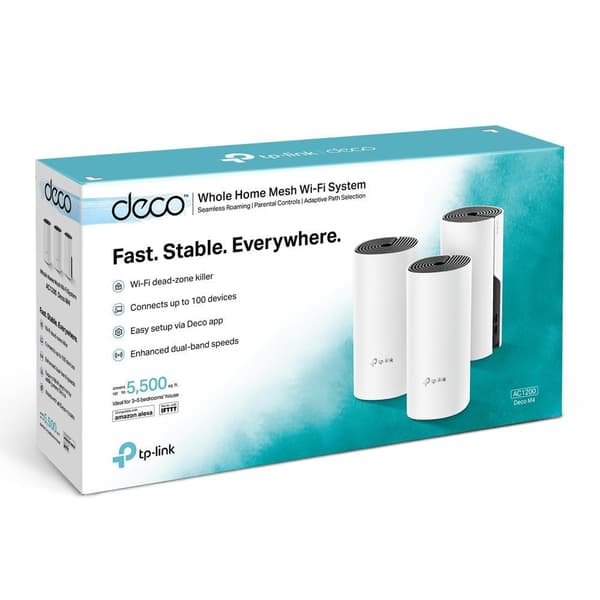 Accesspunkt TP-LINK Deco M4 3-PACK, WiFi 5, DualBand, vit