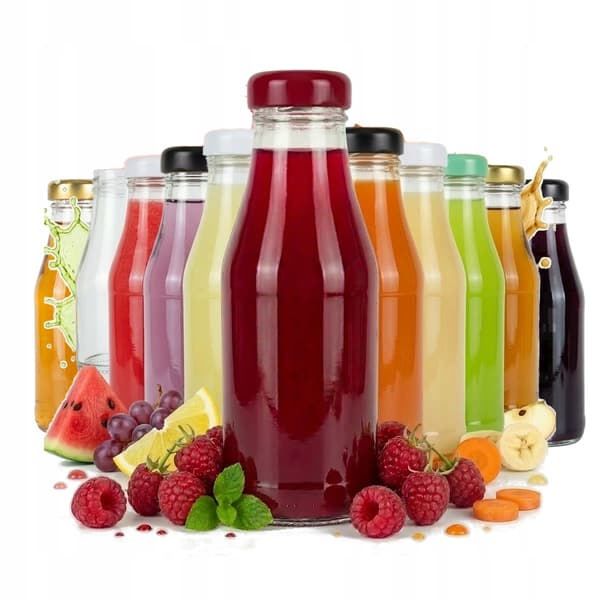 100x JUICEflaskor 200 ml GLASFLASKOR för juice honung med skruvkork