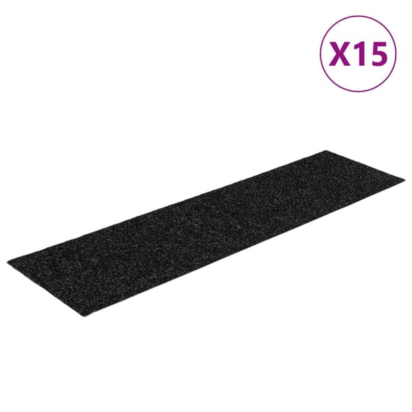 vidaXL selvklæbende trappetrin, 15 stk., 76x20 cm, sort