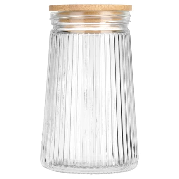 Glasbeholder til tørvarer med låg og tætning 1 l