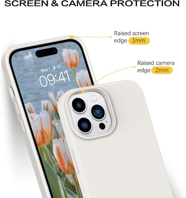 ETUI TIL APPLE IPHONE 14 PRO SILIKONE BEIGE STÆRK A2890 A2650 A2889