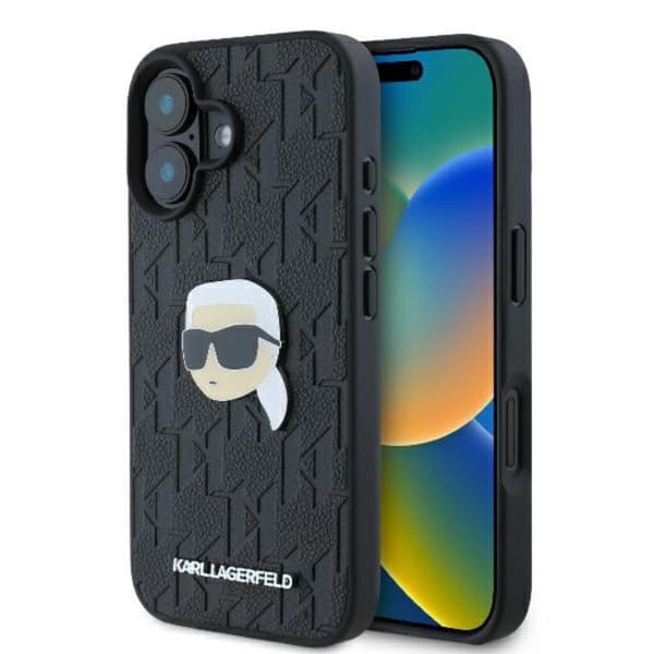 Karl Lagerfeld Monogrammi Karl -pinni - iPhone 16 -kotelo (musta)