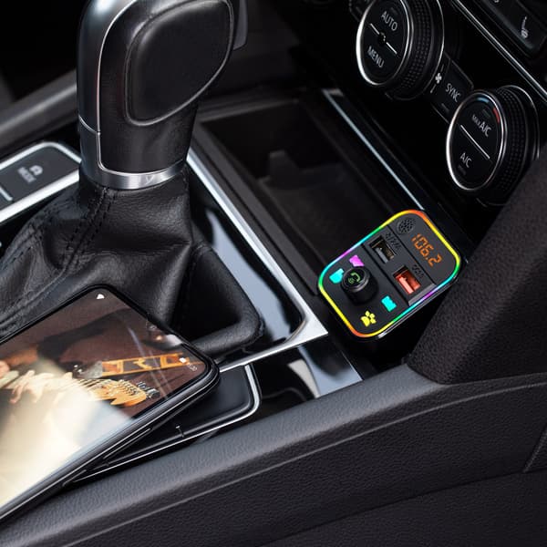 Peiying FM-sändare Bluetooth 5.3 2xUSB SD-kortläsare QC-snabbladdare