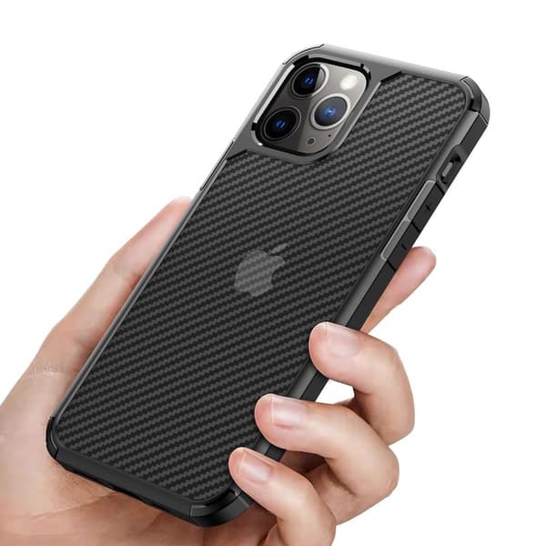 Crong Hybrid Carbon - iPhone 12 Pro Max cover (sort)