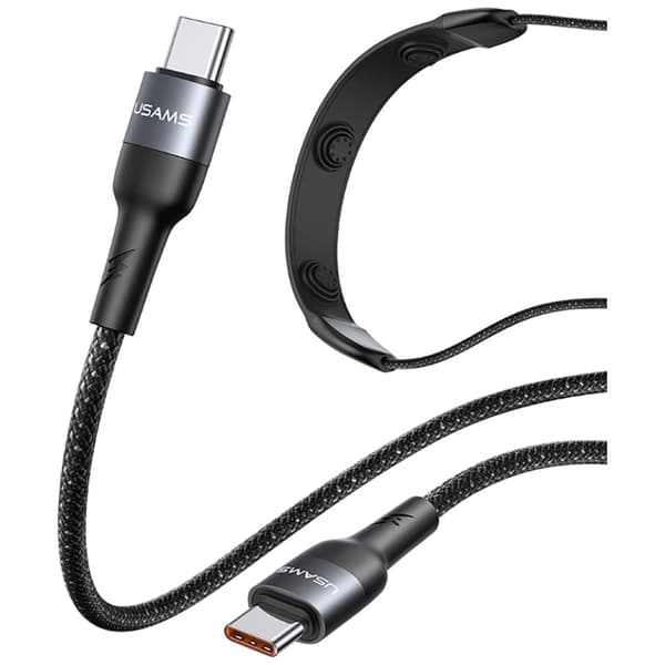USAMS SJ759 U89 100W hurtigopladerkabel med massageapparat sort