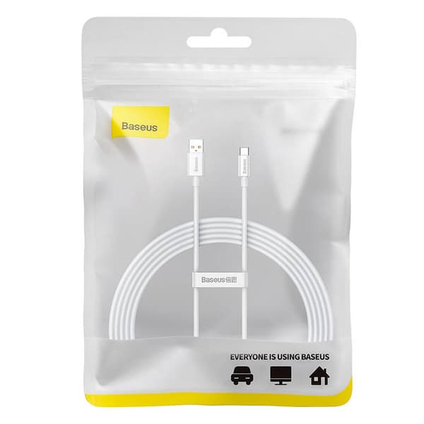 Baseus Superior 100W 2m USB till USB-C-kabel (vit)