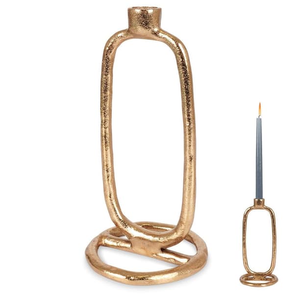 Guld aluminiumslysestage 24 cm