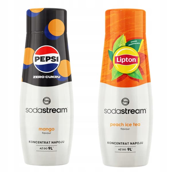 Set med 2 koncentrat. Sodastream Pepsi MAX Mango + Lipton Iste Persika