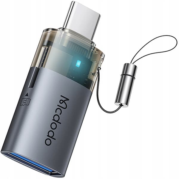 MCDODO USB-A TIL USB-C ADAPTER 512GB TF-KORTLÆSER OTG LED