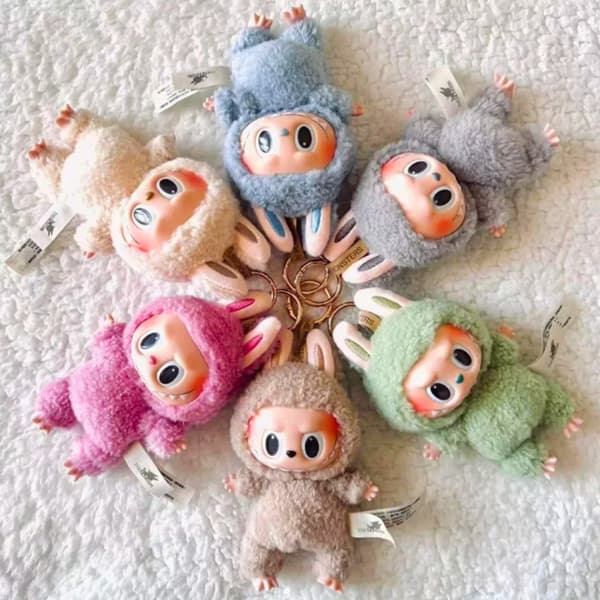 Maskot Docka Nyckelring Liten Docka Bubu Figur Plusch Överraskning Låda