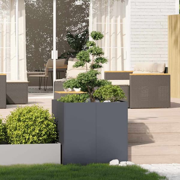 vidaXL urtepotte antracit 80x80x80 cm stål