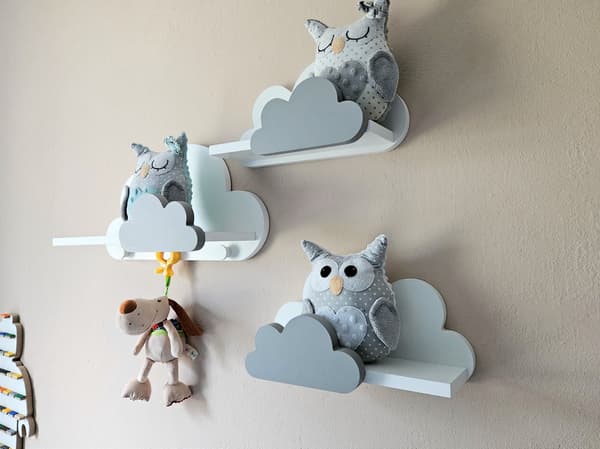 Cloud Shelves Set om 3 MOLI med galgar - Premium