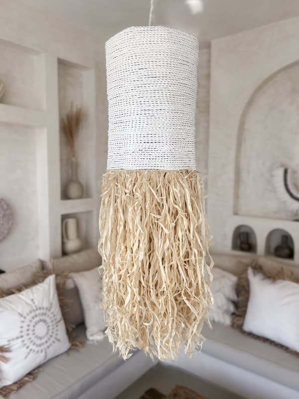 Lampa BOHO med raffia GITA 30x100