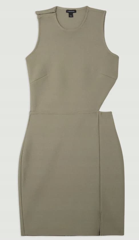Karen Millen Petite rak klänning khaki mini S