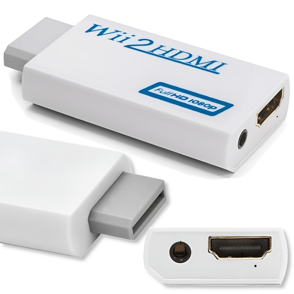 Adapter Wii Nintendo til HDMI med AUX lyd Konverter Multi Out