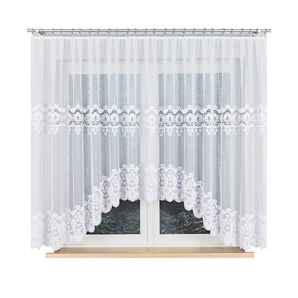 Färdig jacquardgardin DARIA 400x160cm vit