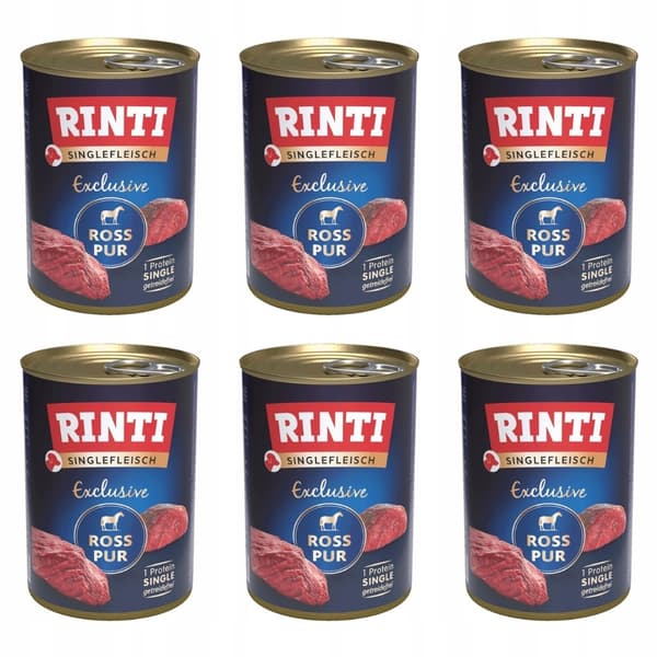 Rinti Singlefleisch våtfoder för hundar 6 x 400 g hästkött