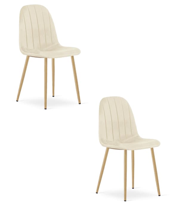 PADVA stol - ljusbeige sammet / ekben x 2