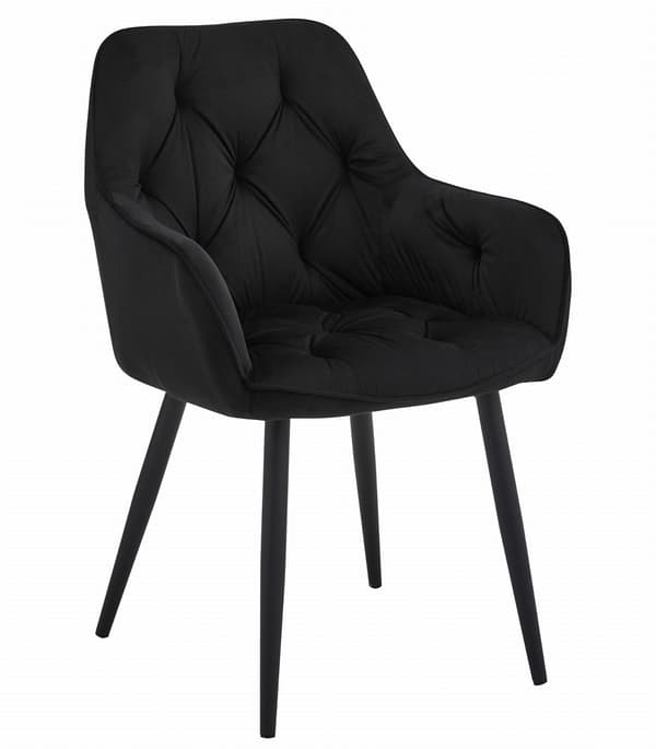 JORK stol - svart sammet / svarta ben x 2