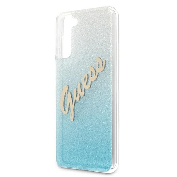 Guess GUHCS21MPCUGLSBL S21+ G996sininen/sininen kovakantinen Glitter Gradient Script