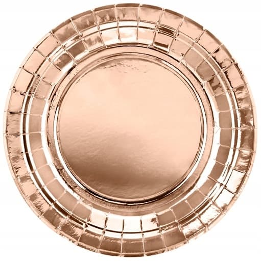 Runda tallrikar, roséguld, 18 cm, 6 st.