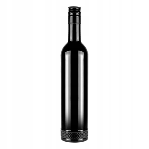 10x Glasflaskor KRISTALL 500ml SVARTA ELEGANT för Alkoholpresent