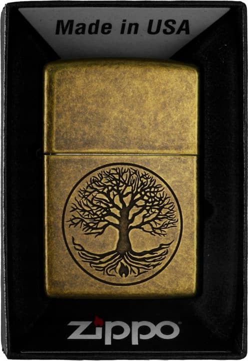 Zippo Tree OF Live Antik Messing Lighter 60005187