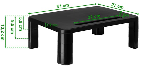 3-trins laptop skærmstativ, sort