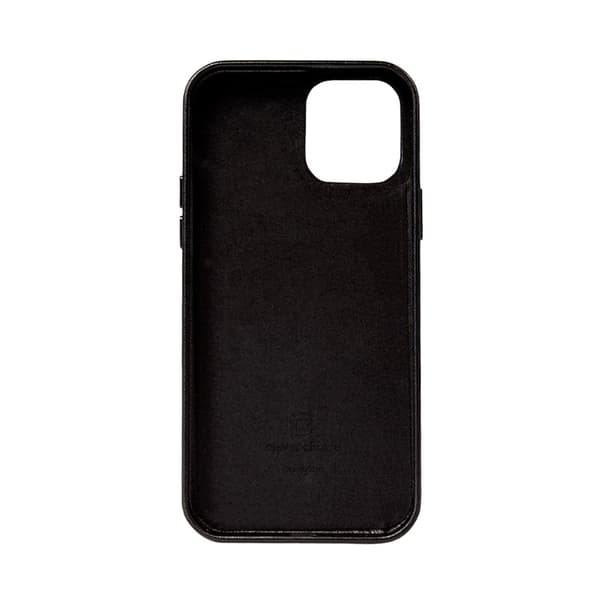 Crong Essential Cover - iPhone 12 Pro Max imiteret lædercover (sort)