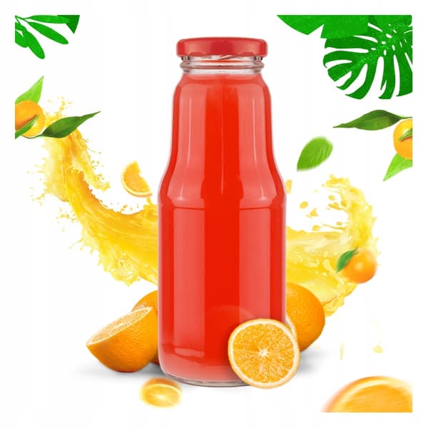 Fruktflaska för juice, sirap 300ml + lock