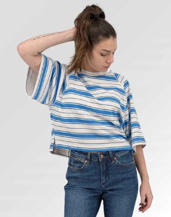 Lee RAGLAN SWEAT WORKWEAR løs raglan bomulds trøje dames striber S