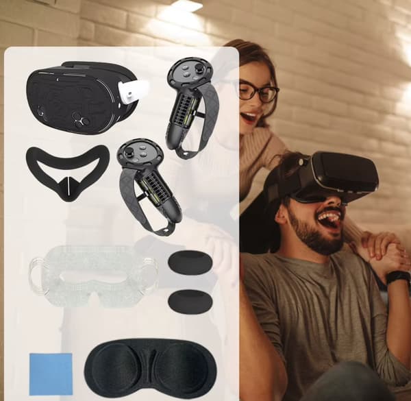 Meta Quest 3S VR-lasien 7 osaa silikonisuoja kokonäytöllä