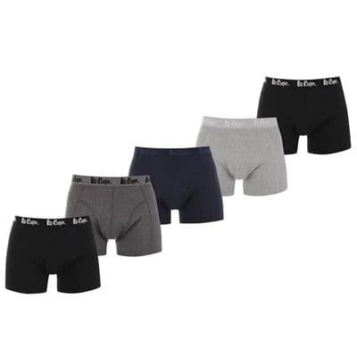 Lee Cooper herr Core boxerkalsonger - 5-pack, bomull, storlek XXL