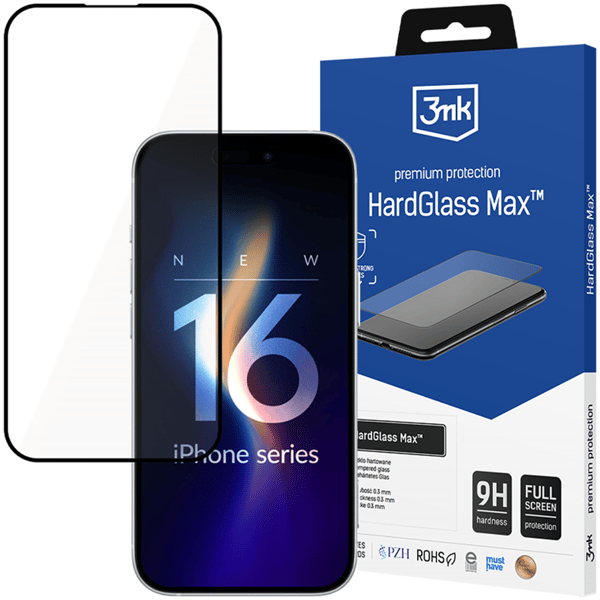 Apple iPhone 16 Plus - 3mk HardGlass Max Sort