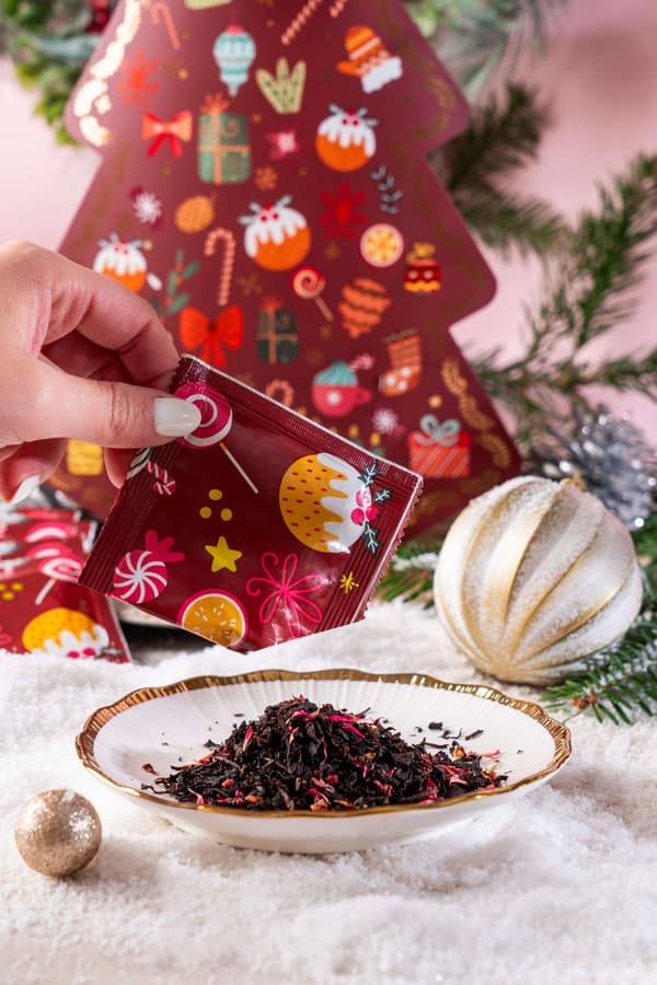 Adventskalender med löst te julgran present Green Touch