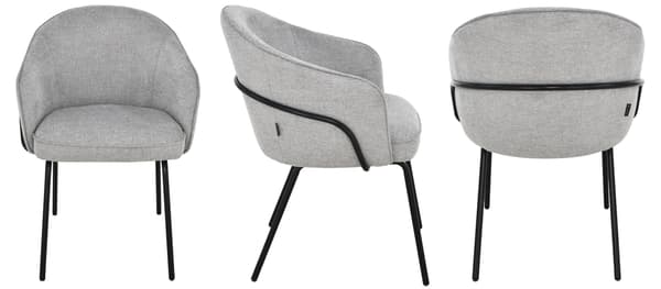 MIREA polstret lænestol, stof, grå