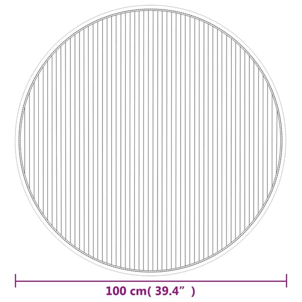 vidaXL Pyöreä Matto, Vaalea Luonnonvärinen, 100 cm, Bambu