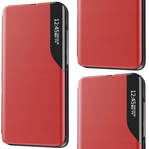 Eco Leather View Cover elegant flip-cover med stativfunktion til iPhone 13 Pro Max rød
