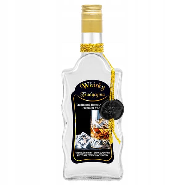 Pullo, koristeltu aaltokuviolla, 500 ml, PERINTEINEN VISKI