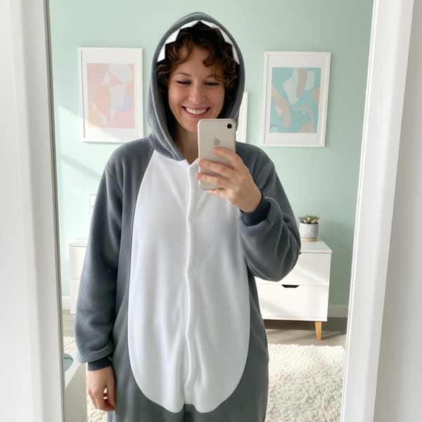 Kigurumi-pyjamas med grähajdräkt, storlek M: 155-165 cm
